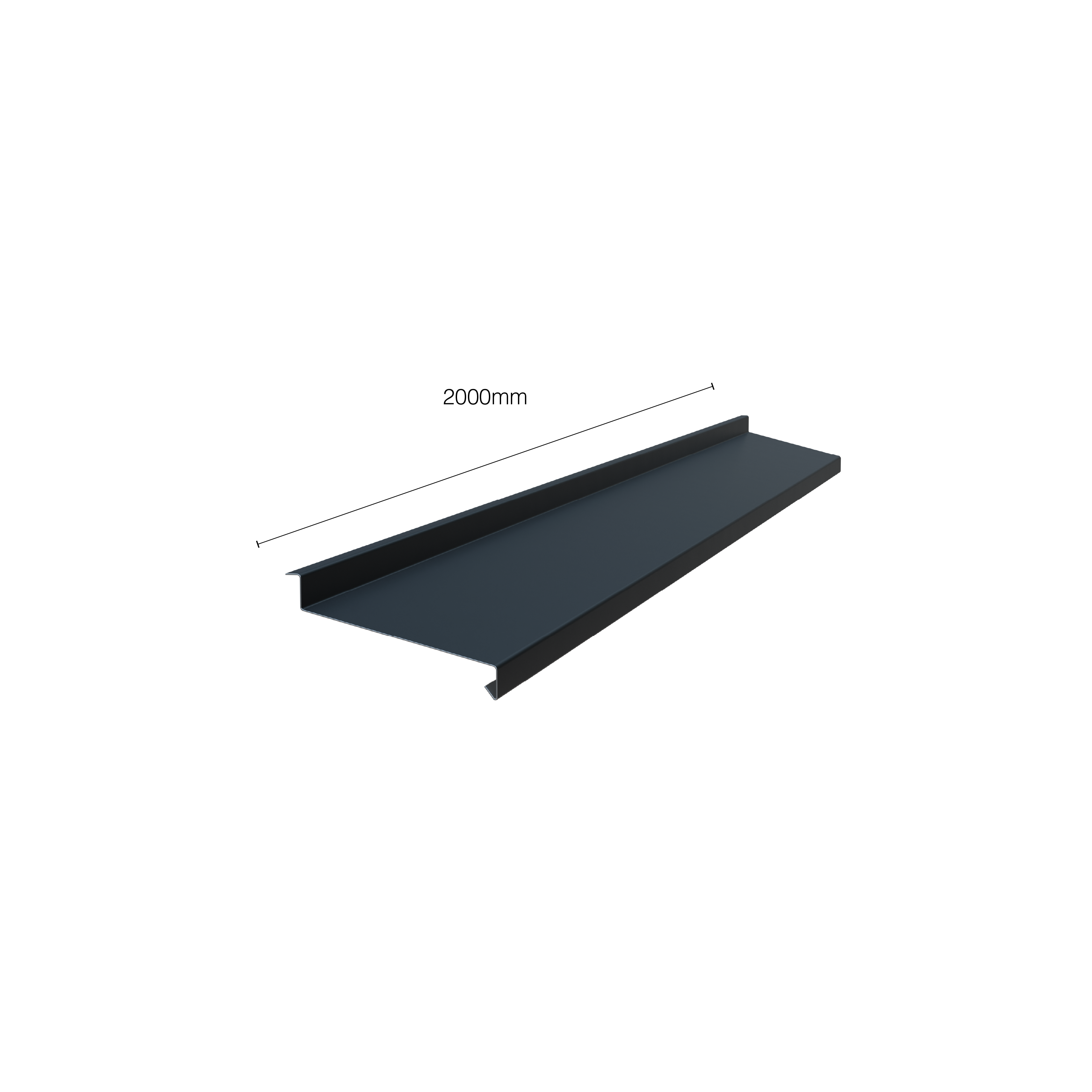 Fönsterbleck Profil 1 — 3D-rendering, 2000 mm, antracit RAL 7016